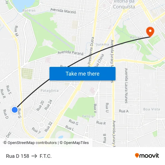 Rua D 158 to F.T.C. map