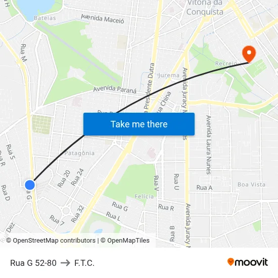 Rua G 52-80 to F.T.C. map
