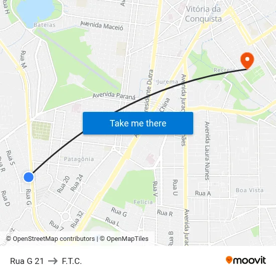 Rua G 21 to F.T.C. map