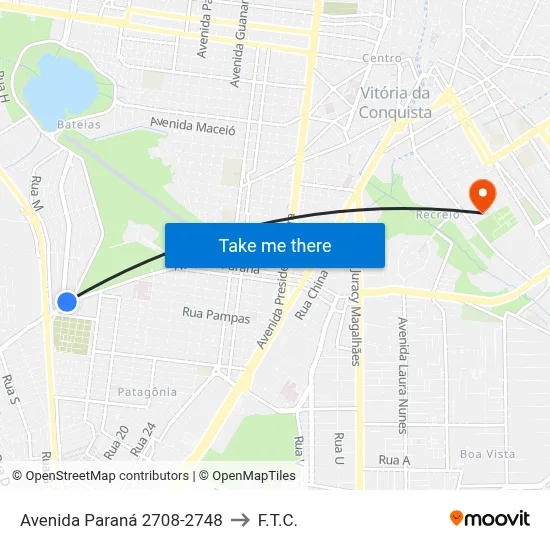 Avenida Paraná 2708-2748 to F.T.C. map