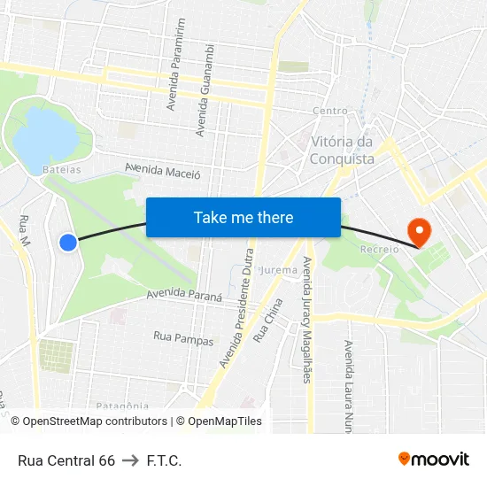 Rua Central 66 to F.T.C. map