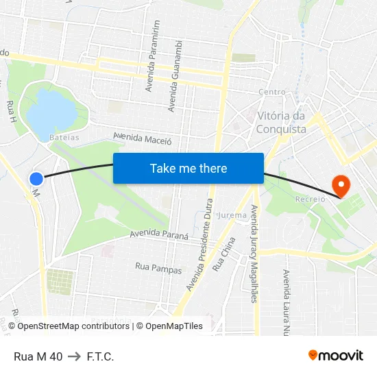 Rua M 40 to F.T.C. map