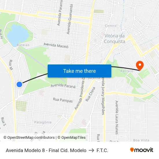 Avenida Modelo 8 - Final Cid. Modelo to F.T.C. map