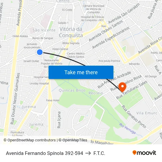 Avenida Fernando Spínola 392-594 to F.T.C. map