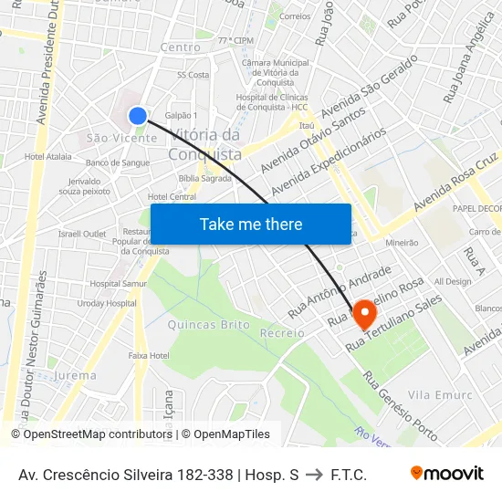 Av. Crescêncio Silveira 182-338 | Hosp. S to F.T.C. map