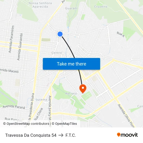 Travessa Da Conquista 54 to F.T.C. map