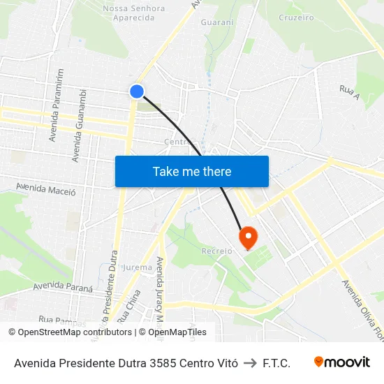 Avenida Presidente Dutra 3585 Centro Vitó to F.T.C. map