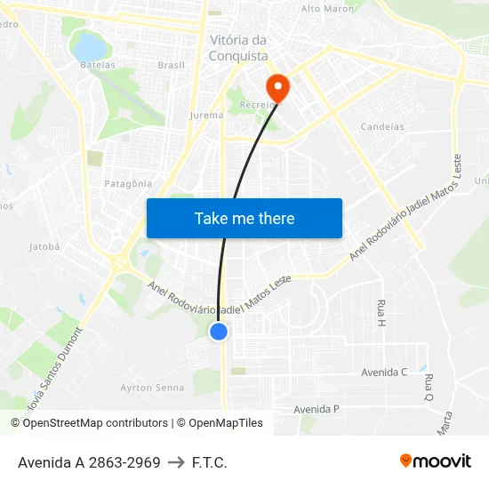 Avenida A 2863-2969 to F.T.C. map