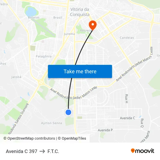 Avenida C 397 to F.T.C. map