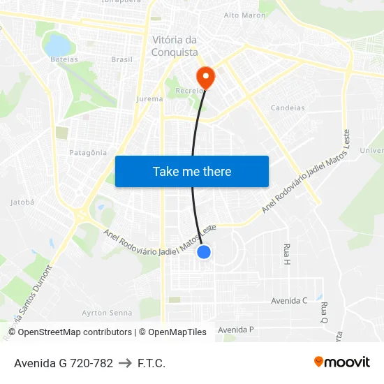 Avenida G 720-782 to F.T.C. map