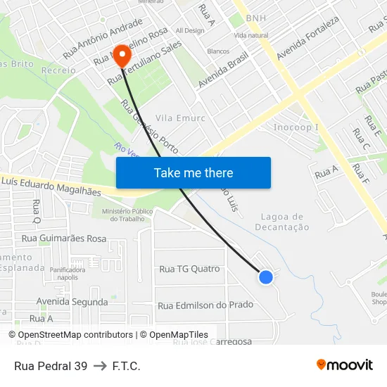 Rua Pedral 39 to F.T.C. map