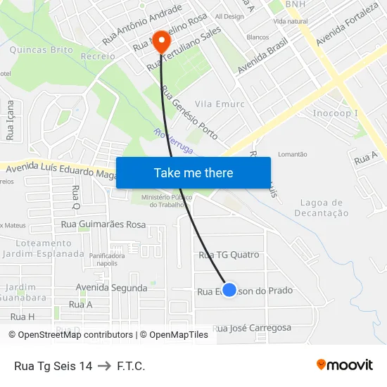 Rua Tg Seis 14 to F.T.C. map