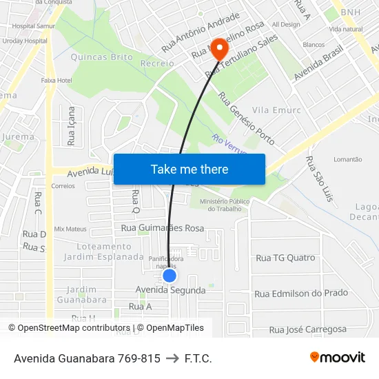 Avenida Guanabara 769-815 to F.T.C. map