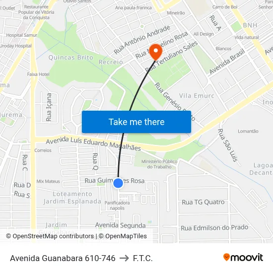 Avenida Guanabara 610-746 to F.T.C. map