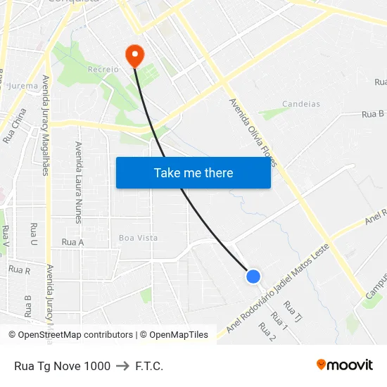 Rua Tg Nove 1000 to F.T.C. map