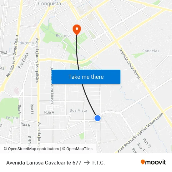 Avenida Larissa Cavalcante 677 to F.T.C. map