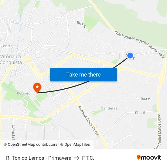R. Tonico Lemos - Primavera to F.T.C. map