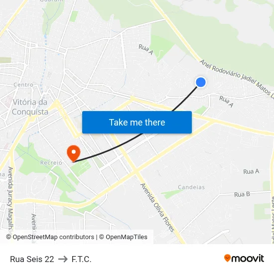 Rua Seis 22 to F.T.C. map