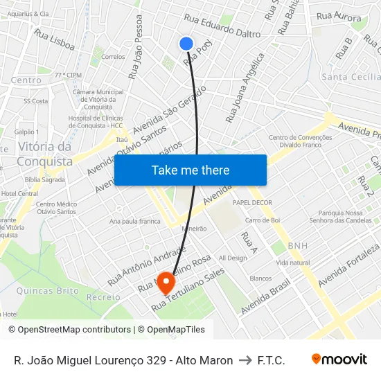 R. João Miguel Lourenço 329 - Alto Maron to F.T.C. map