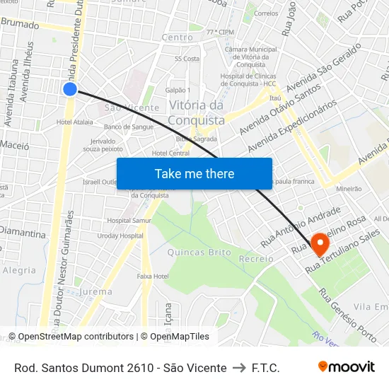 Rod. Santos Dumont 2610 - São Vicente to F.T.C. map