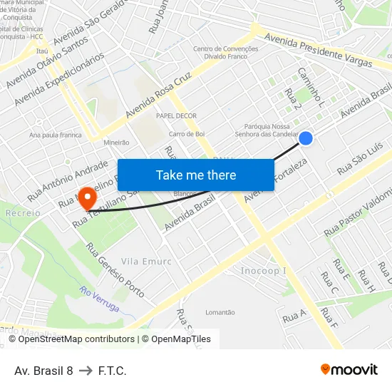 Av. Brasil 8 to F.T.C. map