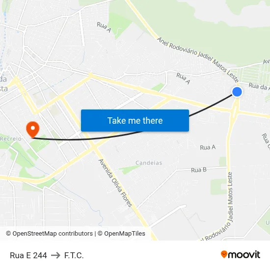 Rua E 244 to F.T.C. map
