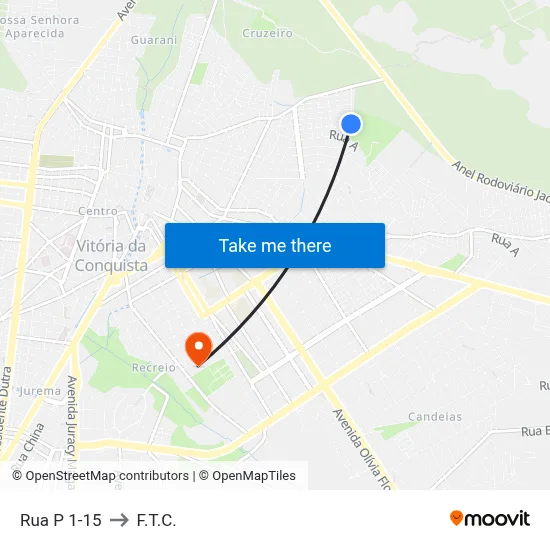 Rua P 1-15 to F.T.C. map
