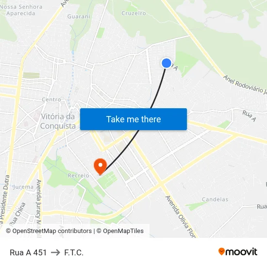 Rua A 451 to F.T.C. map