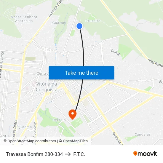 Travessa Bonfim 280-334 to F.T.C. map