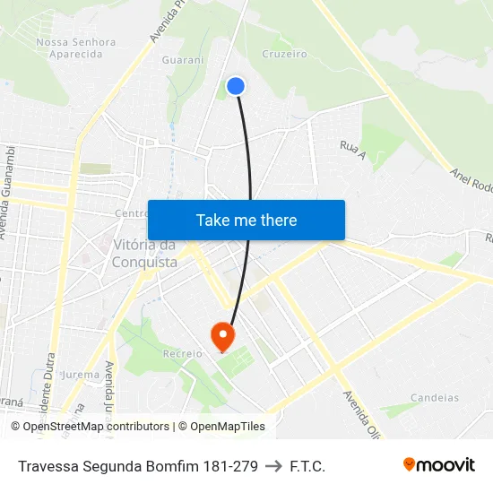 Travessa Segunda Bomfim 181-279 to F.T.C. map