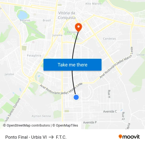 Ponto Final - Urbis VI to F.T.C. map