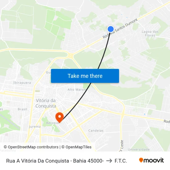 Rua A Vitória Da Conquista - Bahia 45000- to F.T.C. map