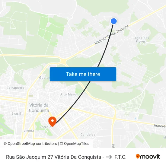 Rua São Jaoquim 27 Vitória Da Conquista - to F.T.C. map