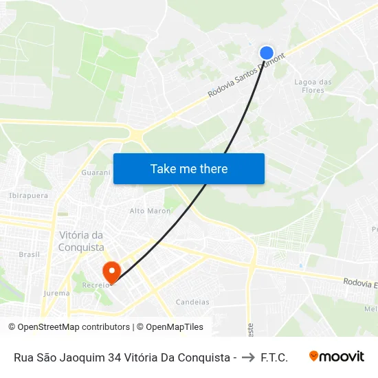 Rua São Jaoquim 34 Vitória Da Conquista - to F.T.C. map