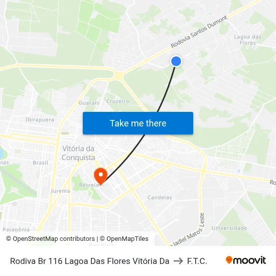 Rodiva Br 116 Lagoa Das Flores Vitória Da to F.T.C. map