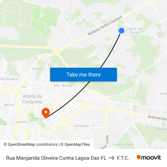 Rua Margarida Oliveira Cunha Lagoa Das FL to F.T.C. map