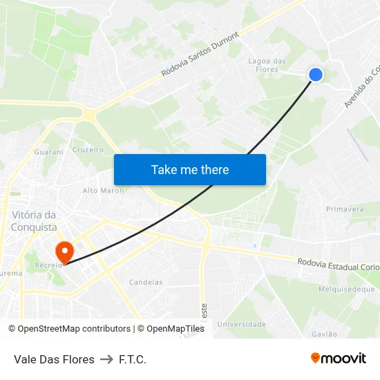 Vale Das Flores to F.T.C. map
