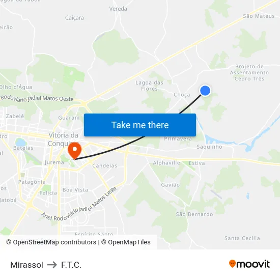 Mirassol to F.T.C. map