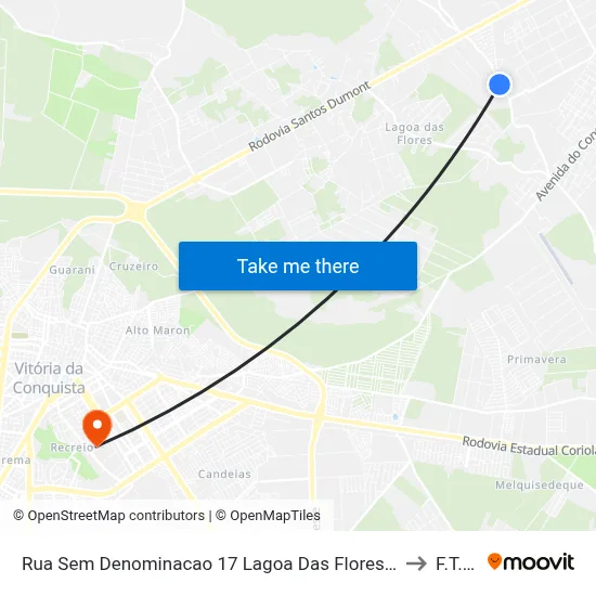 Rua Sem Denominacao 17 Lagoa Das Flores V to F.T.C. map
