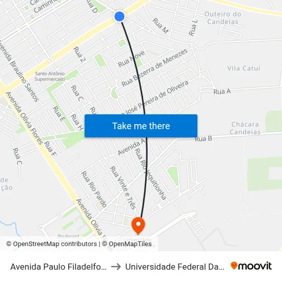 Avenida Paulo Filadelfo 1455 to Universidade Federal Da Bahia map