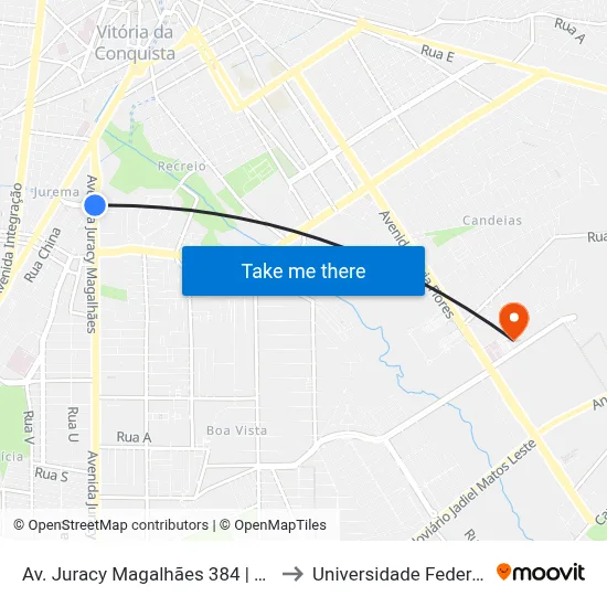 Av. Juracy Magalhães 384 | Conquistão Lan to Universidade Federal Da Bahia map