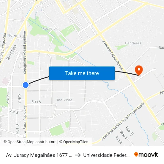Av. Juracy Magalhães 1677 | Atlântico Tra to Universidade Federal Da Bahia map