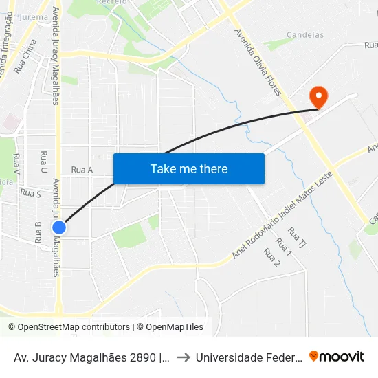 Av. Juracy Magalhães 2890 | Shopping Conq to Universidade Federal Da Bahia map