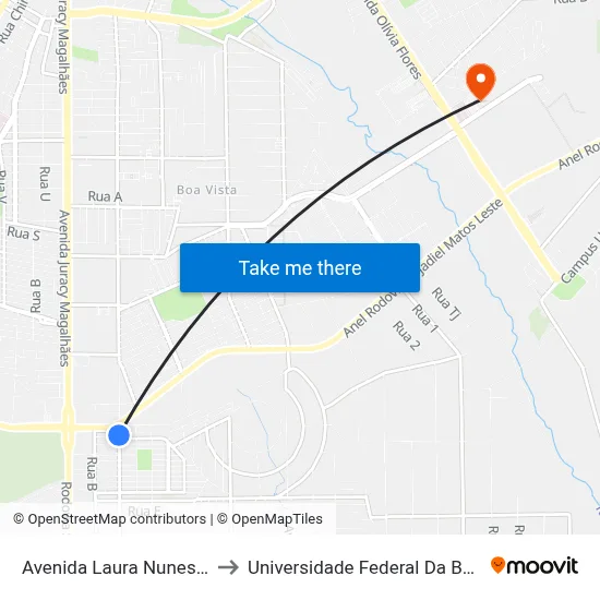 Avenida Laura Nunes 23 to Universidade Federal Da Bahia map