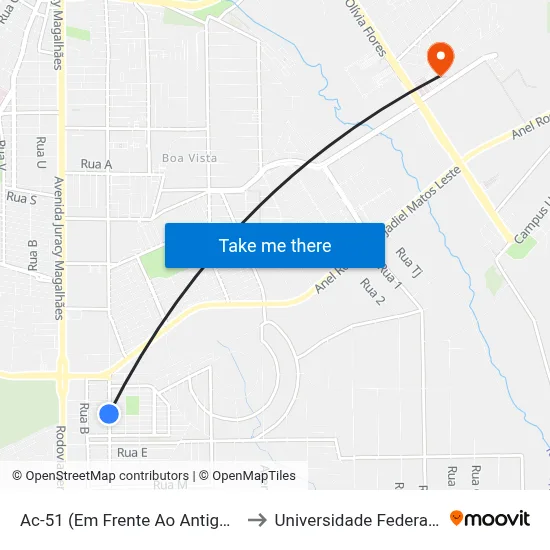Ac-51 (Em Frente Ao Antigo Lulalá Bike) to Universidade Federal Da Bahia map