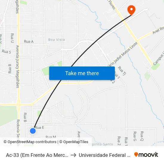 Ac-33 (Em Frente Ao Mercado Real) to Universidade Federal Da Bahia map