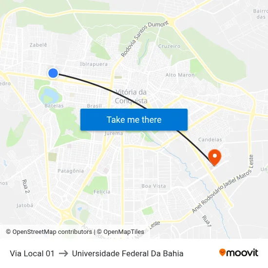 Via Local 01 to Universidade Federal Da Bahia map