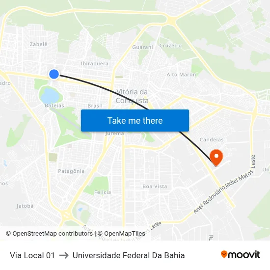Via Local 01 to Universidade Federal Da Bahia map