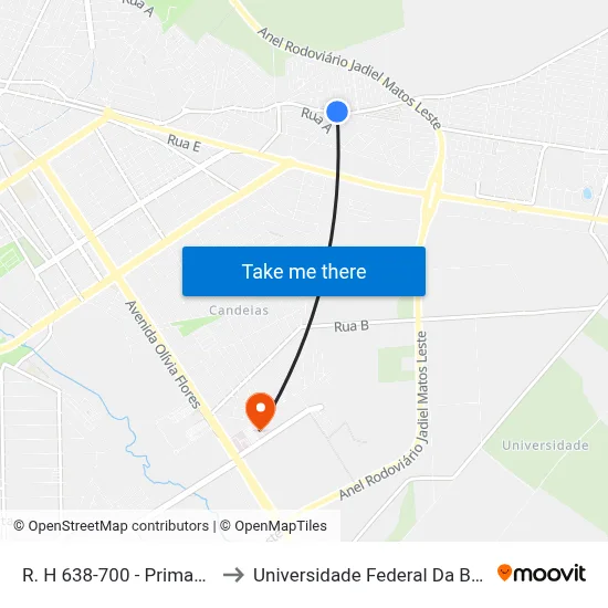 R. H 638-700 - Primavera to Universidade Federal Da Bahia map