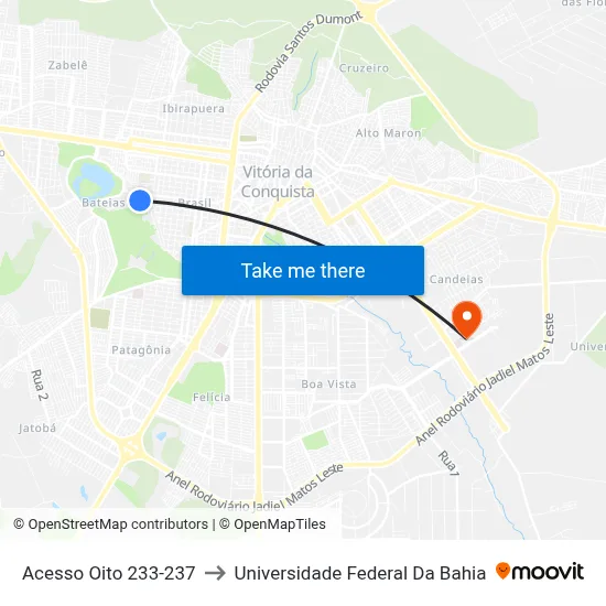 Acesso Oito 233-237 to Universidade Federal Da Bahia map